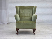 Scandinavian_Green_Velour_Lounge_Chair,_Oak,_Denmark_or_Sweden,_1960s