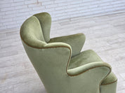 Scandinavian_Green_Velour_Lounge_Chair,_Oak,_Denmark_or_Sweden,_1960s
