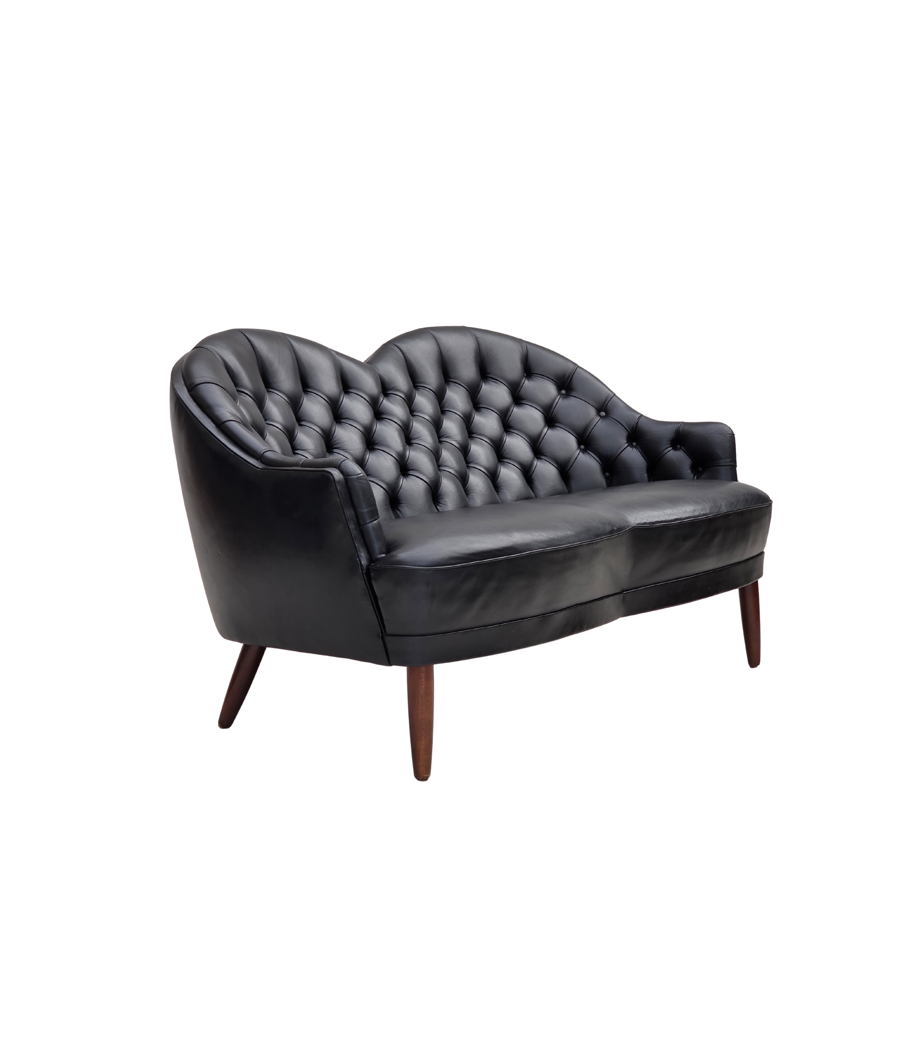 1960s_Scandinavian_Black_Leather_Sofa_with_Beech_Wood_Legs,_Denmark