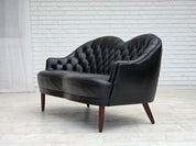 1960s_Scandinavian_Black_Leather_Sofa_with_Beech_Wood_Legs,_Denmark