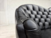 1960s_Scandinavian_Black_Leather_Sofa_with_Beech_Wood_Legs,_Denmark