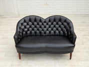 1960s_Scandinavian_Black_Leather_Sofa_with_Beech_Wood_Legs,_Denmark