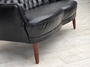 1960s_Scandinavian_Black_Leather_Sofa_with_Beech_Wood_Legs,_Denmark