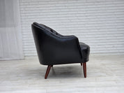 1960s_Scandinavian_Black_Leather_Sofa_with_Beech_Wood_Legs,_Denmark