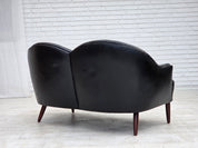 1960s_Scandinavian_Black_Leather_Sofa_with_Beech_Wood_Legs,_Denmark
