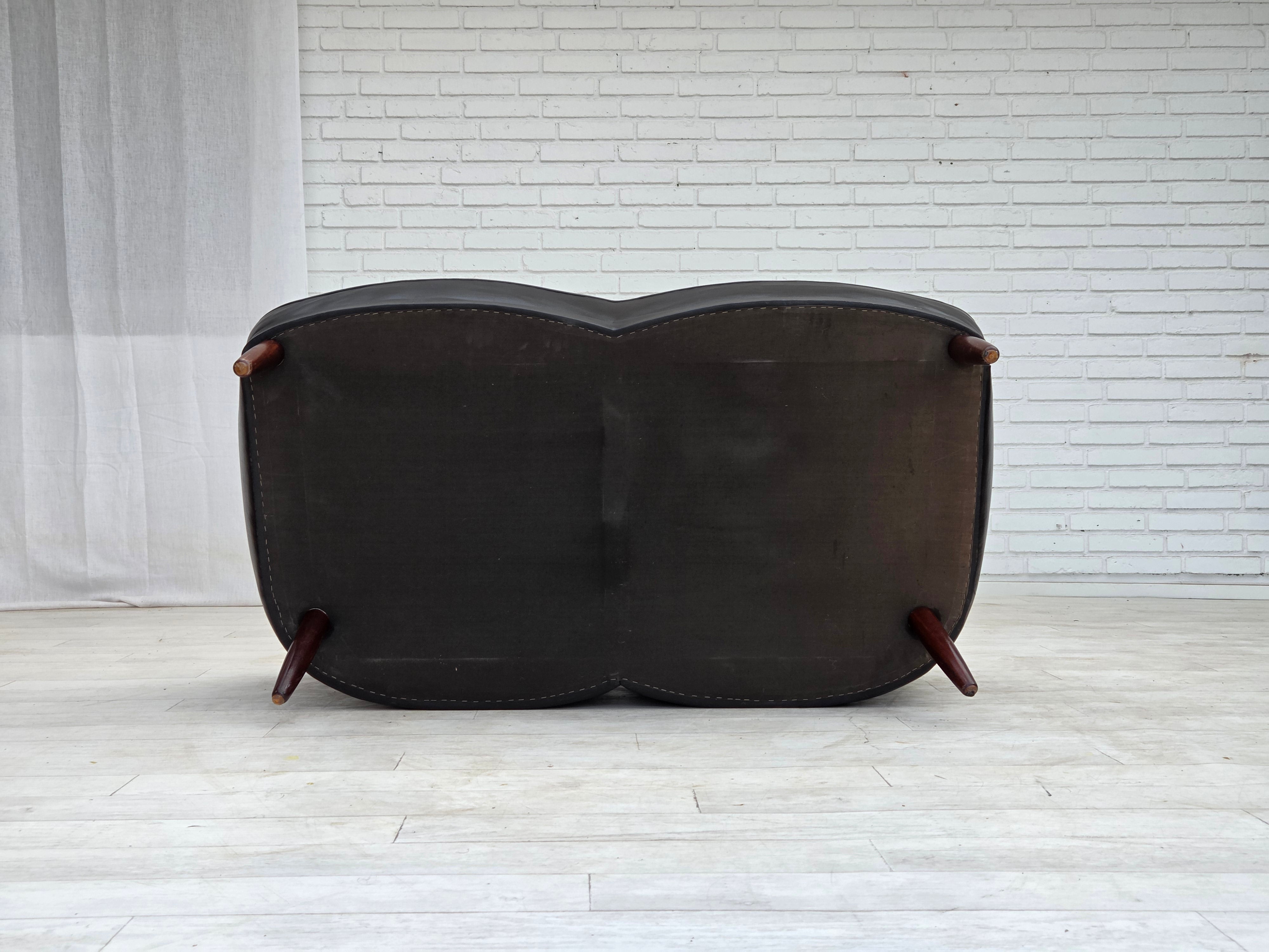 1960s_Scandinavian_Black_Leather_Sofa_with_Beech_Wood_Legs,_Denmark