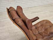 Scandinavian_Brown_Leather_Swivel_Lounge_Chair_with_Bentwood_Frame,_Denmark_or_Sweden,_1960s