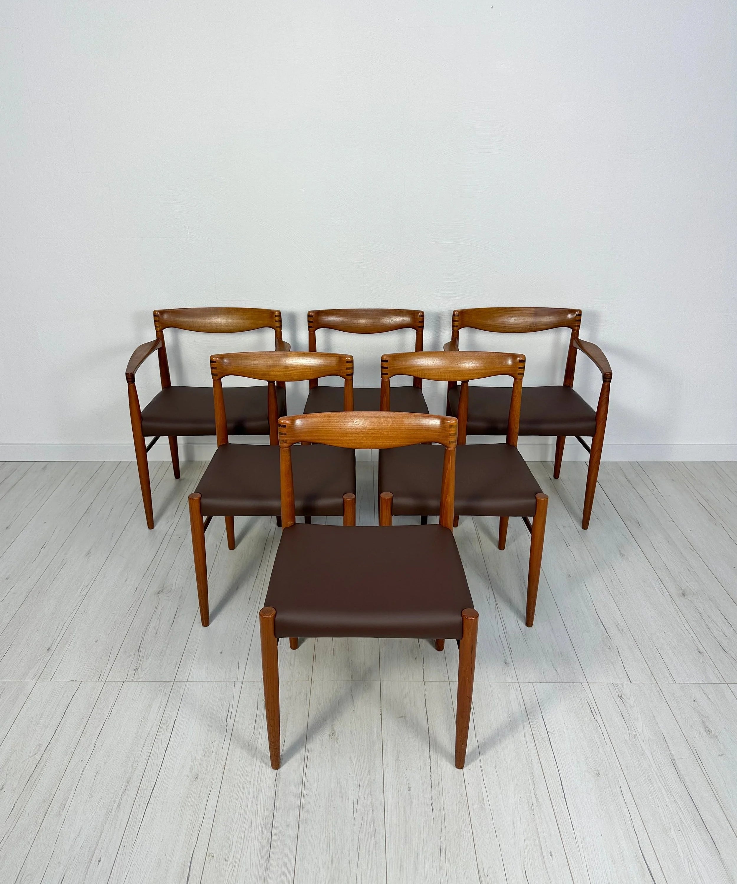 Set_of_6_Teak_Dining_Chairs_by_H.W._Klein_for_Bramin,_Brown_Vegan_Leather,_Denmark,_1960s