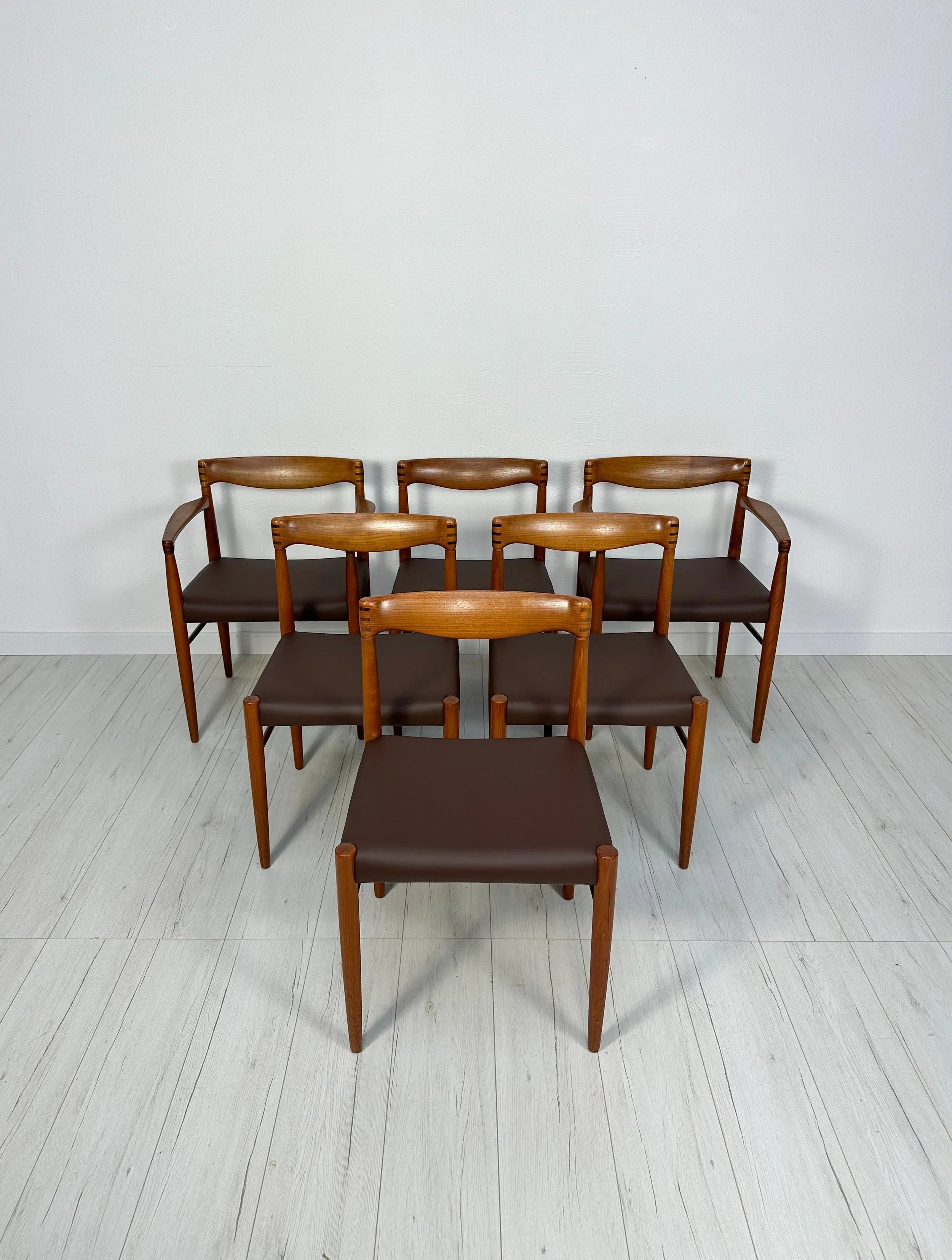 Set_of_6_Teak_Dining_Chairs_by_H.W._Klein_for_Bramin,_Brown_Vegan_Leather,_Denmark,_1960s