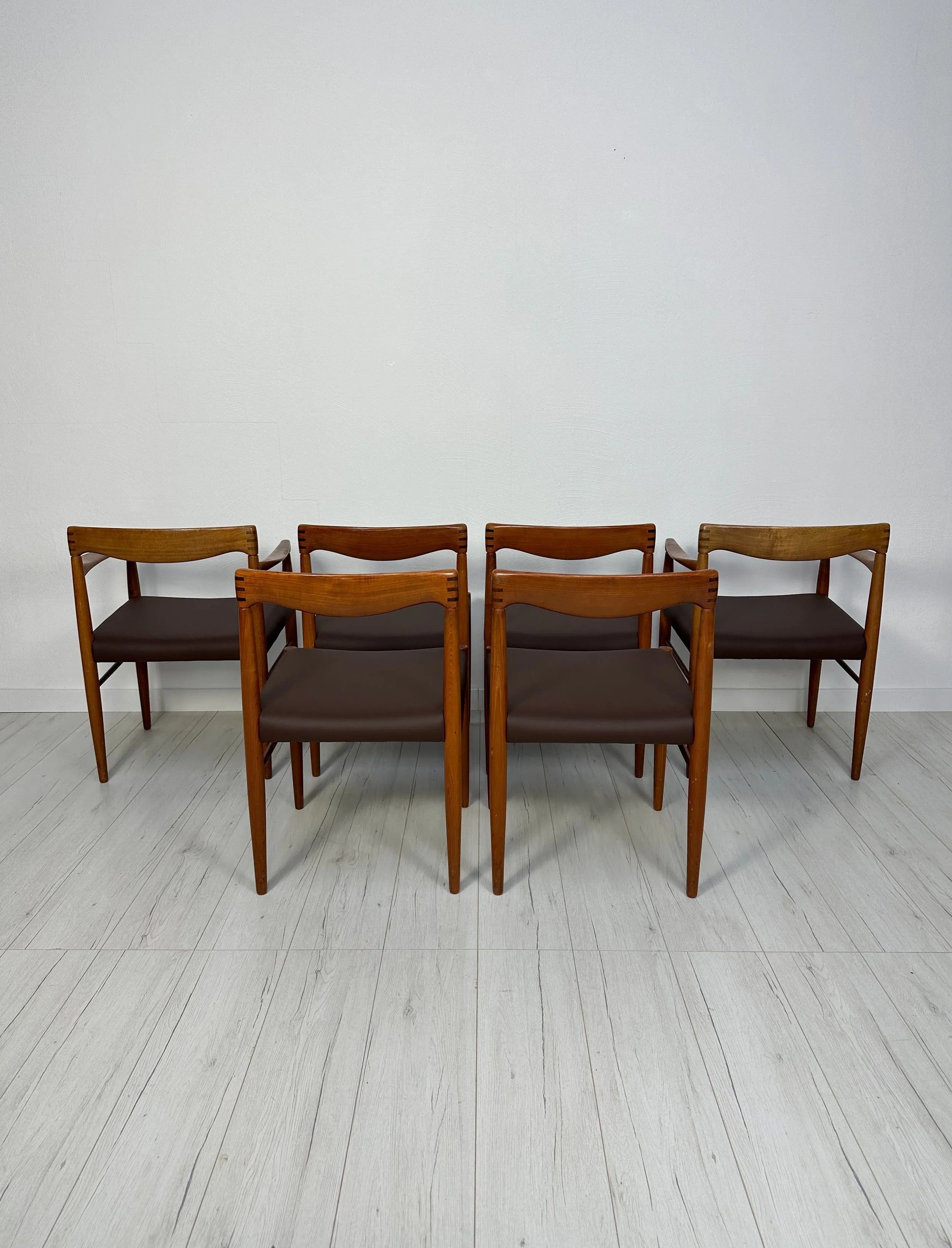 Set_of_6_Teak_Dining_Chairs_by_H.W._Klein_for_Bramin,_Brown_Vegan_Leather,_Denmark,_1960s