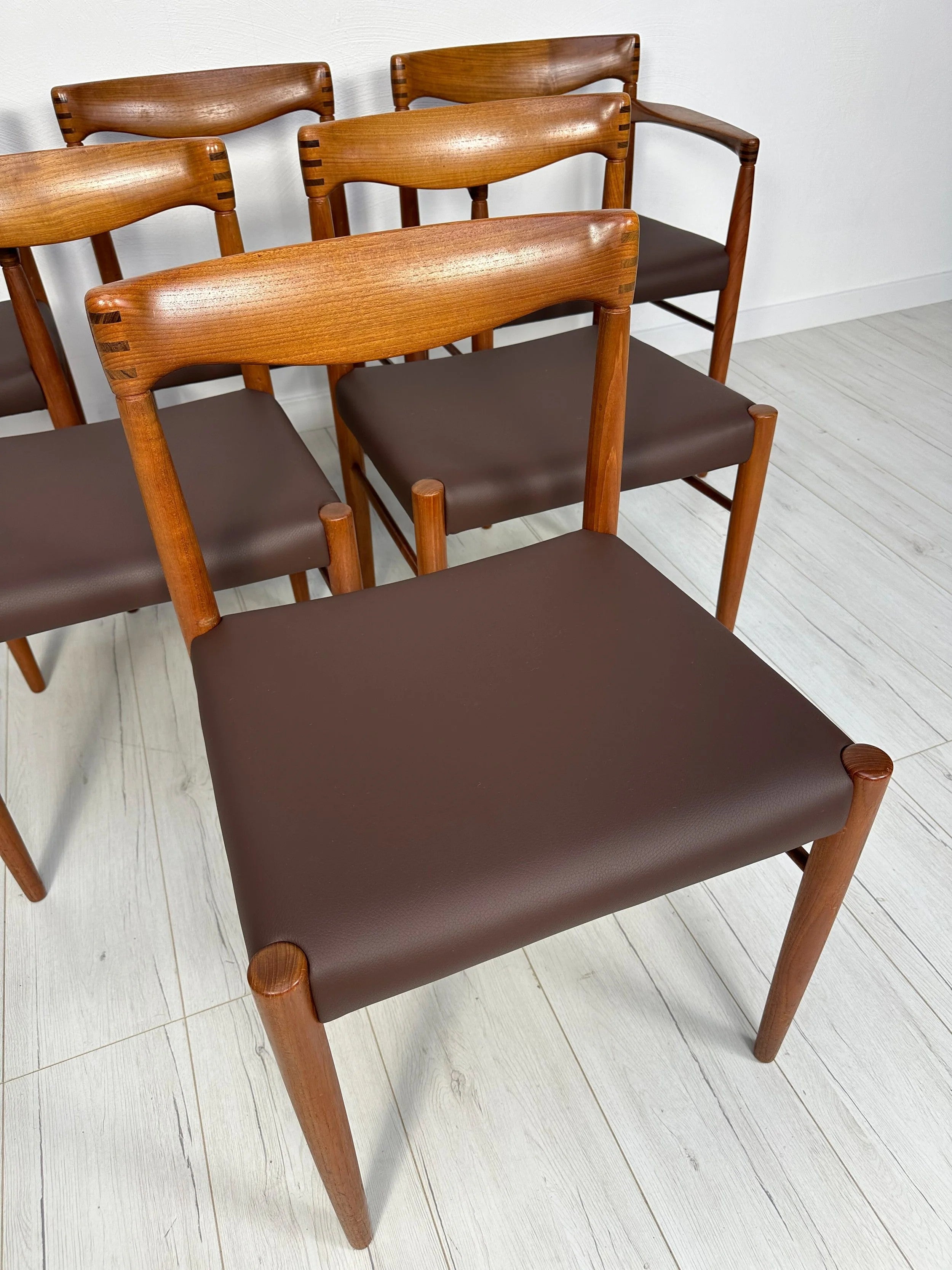 Set_of_6_Teak_Dining_Chairs_by_H.W._Klein_for_Bramin,_Brown_Vegan_Leather,_Denmark,_1960s