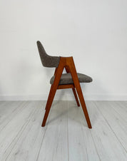 Set_of_8_Compass_Dining_Chairs_by_Kai_Kristiansen,_Solid_Teak_and_Grey-Brown_Bouclé,_Danish_Mid-Century_Modern,_1960s