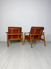 FD_164_Teak_Lounge_Chair_by_Arne_Vodder_for_CADO,_Rust-Red_Upholstery,_Denmark,_1960s