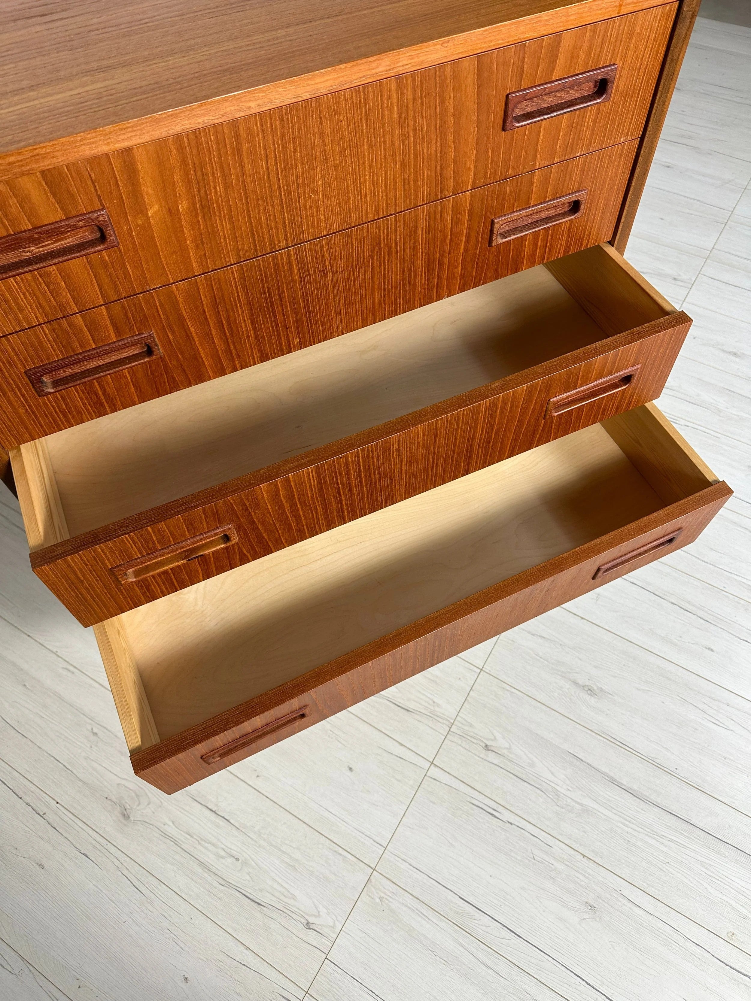 Vintage_Danish_Mid-Century_Modern_Six-Drawer_Dresser_with_Teak_Handles_and_Tapered_Legs,_1960s