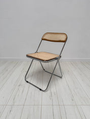Plia_Folding_Chair_by_Giancarlo_Piretti_for_Anonima_Castelli,_Chrome,_Walnut_and_Cane_Wicker,_Italy,_1960s