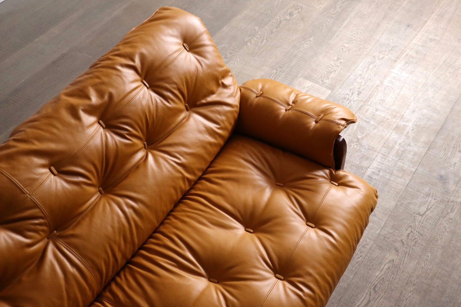 1965_“Rodeio”_Sofa_by_Jean_Gillon_for_Italma_Wood_Art,_Cognac_Leather,_Brazil