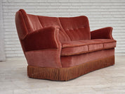 Danish_Curved_3-Seater_Sofa_in_Pink_Velour_with_Beech_Legs,_1970s