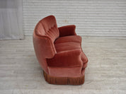 Danish_Curved_3-Seater_Sofa_in_Pink_Velour_with_Beech_Legs,_1970s