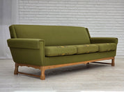 Danish_Green_Wool_3-Seater_Sofa_with_Oak_Frame,_1970s