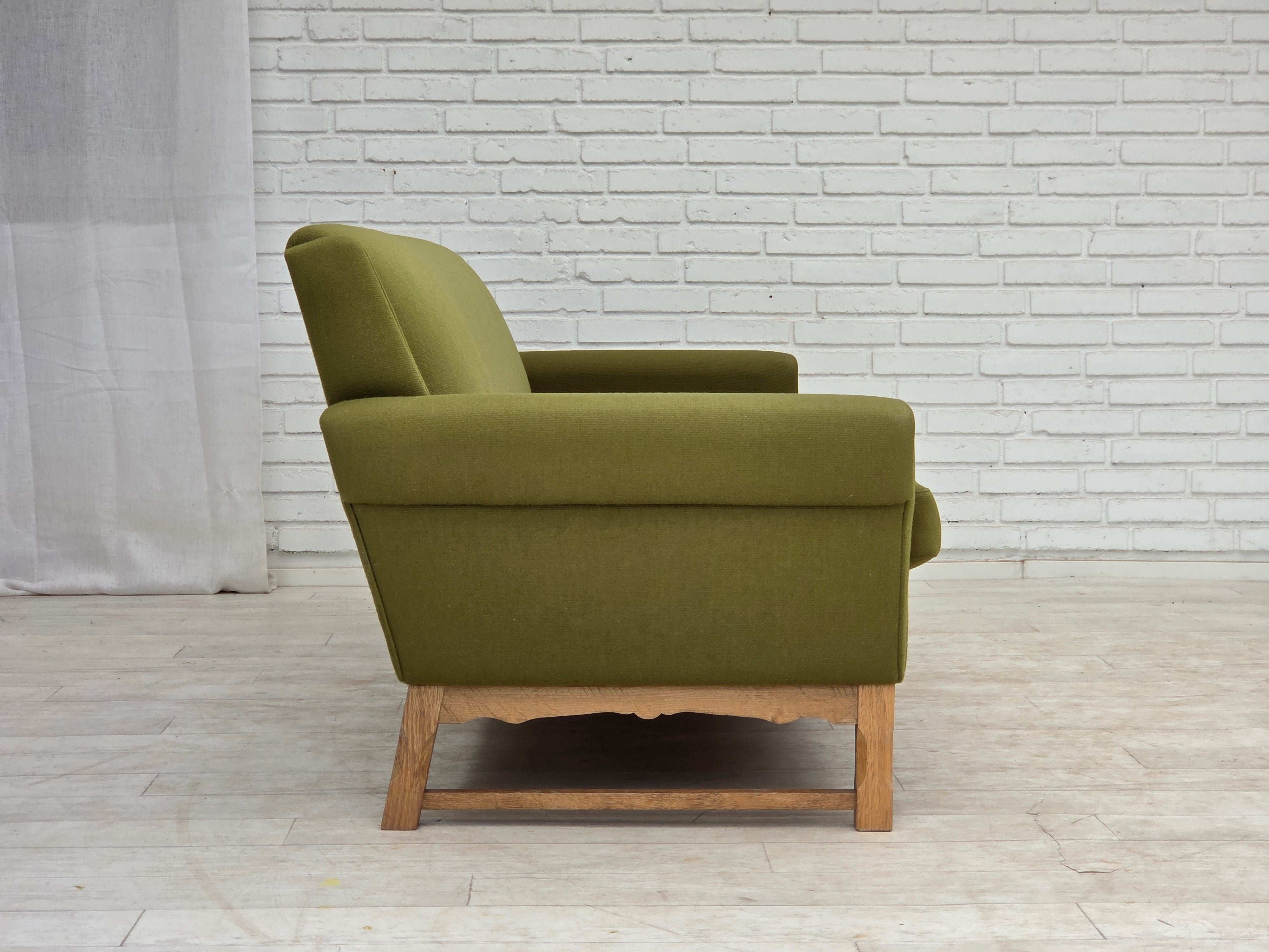 Danish_Green_Wool_3-Seater_Sofa_with_Oak_Frame,_1970s
