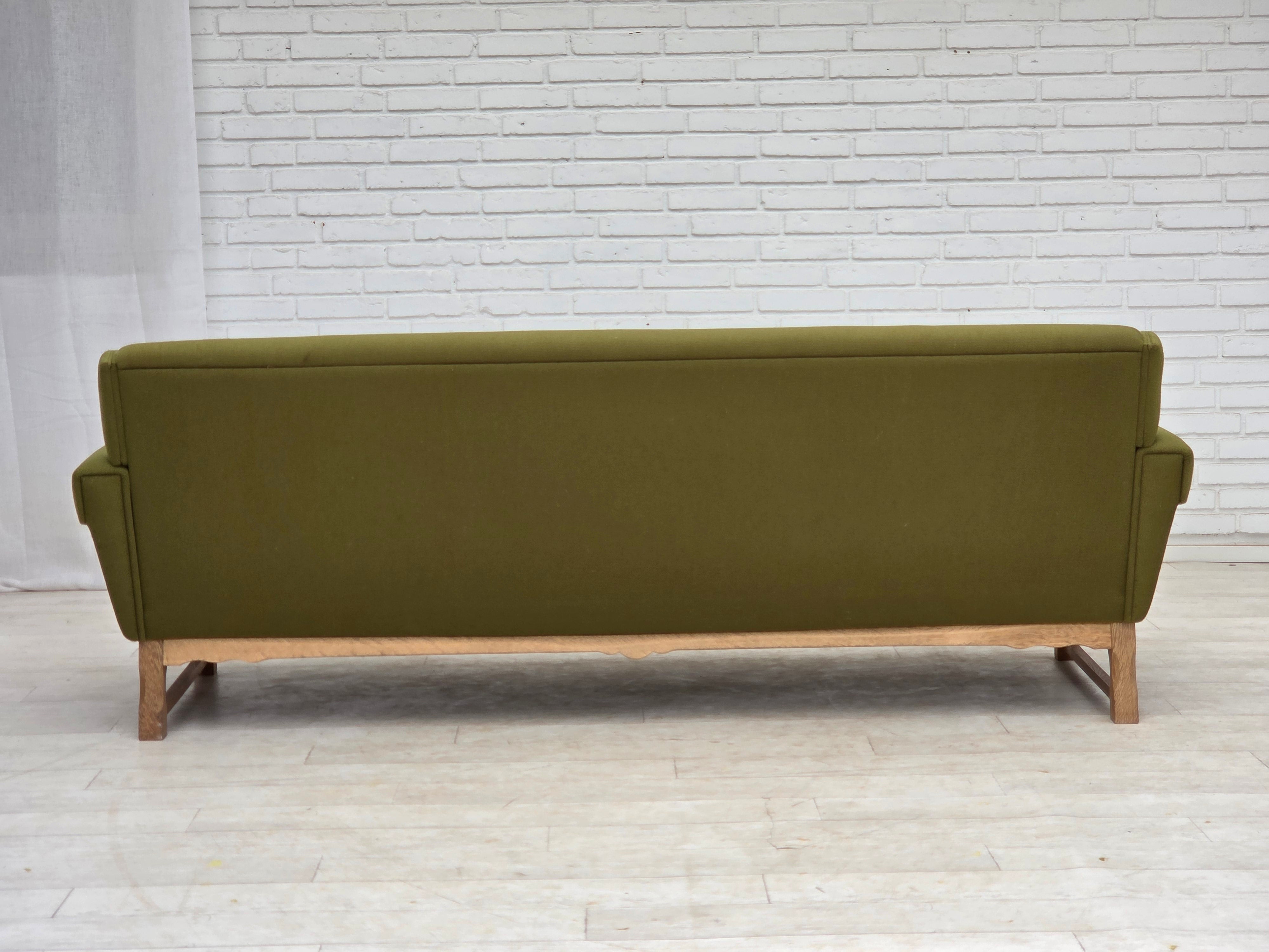 Danish_Green_Wool_3-Seater_Sofa_with_Oak_Frame,_1970s