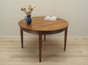 1970s_Danish_Round_Rosewood_Dining_Table_Extendable_Top_Solid_Wood_Legs