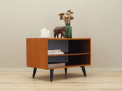 1970s_Danish_Teak_Veneer_Bookcase_Adjustable_Shelf_Black_Wood_Legs