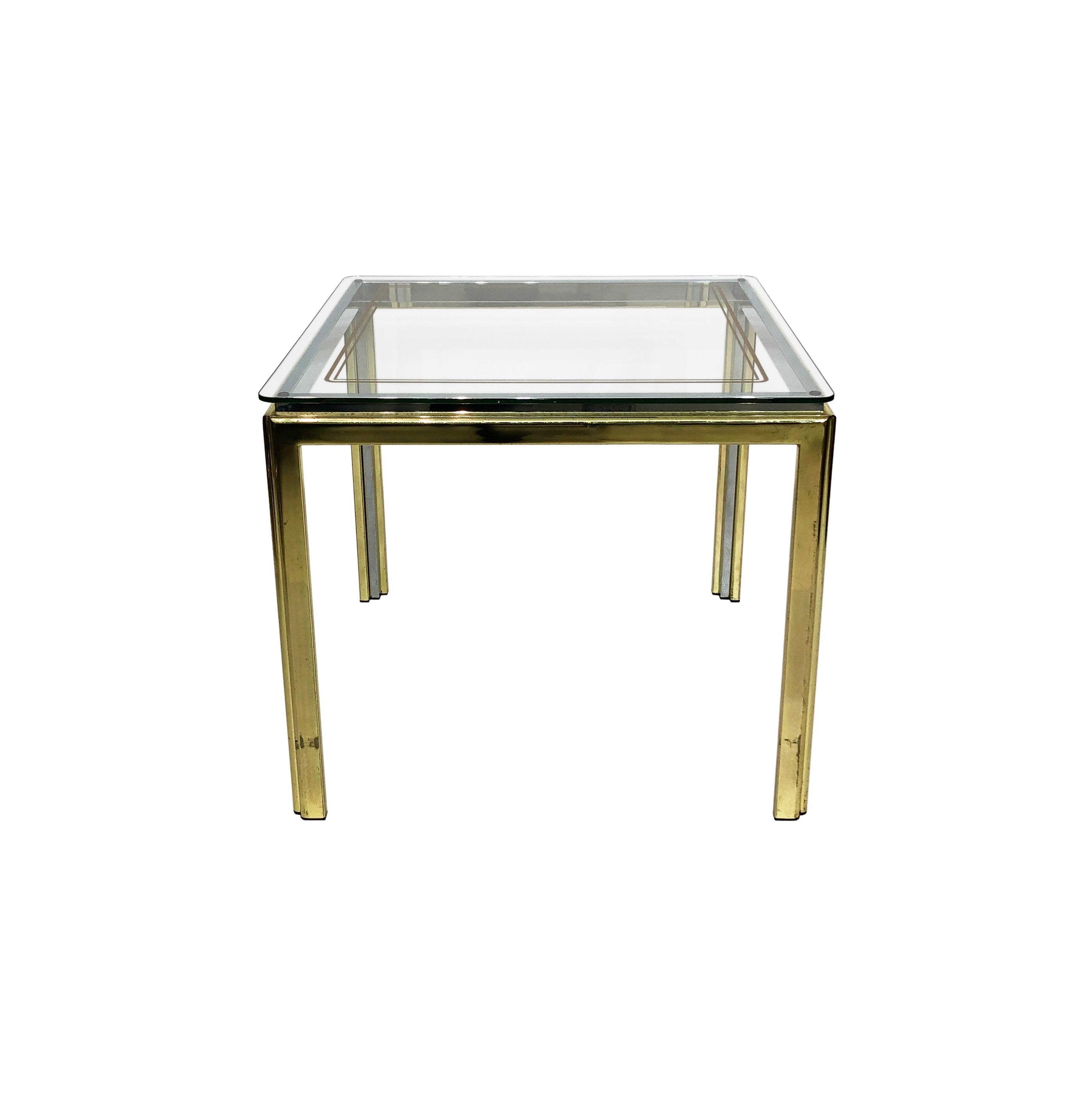 1970s_Brass_And_Chrome_Glass_Side_Table_Renato_Zevi_Glass