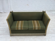Danish_Mid-Century_Modern_Spanish-Style_Drop-Arm_Two-Seater_Sofa_with_Green_Wool_Upholstery,_1970s