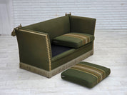 Danish_Mid-Century_Modern_Spanish-Style_Drop-Arm_Two-Seater_Sofa_with_Green_Wool_Upholstery,_1970s