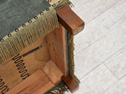 Danish_Drop-Arm_Spanish_2-Seater_Sofa_in_Green_and_Red_Velour,_1960s–1970s