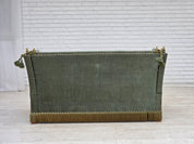 Danish_Drop-Arm_Spanish_2-Seater_Sofa_in_Green_and_Red_Velour,_1960s–1970s