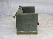 Danish_Drop-Arm_Spanish_2-Seater_Sofa_in_Green_and_Red_Velour,_1960s–1970s