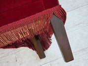 Danish_Mid-Century_Modern_Two-Seater_Sofa_in_Original_Red_Velour_and_Ash_Wood,_Denmark,_1970s