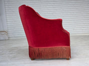 Danish_Mid-Century_Modern_Two-Seater_Sofa_in_Original_Red_Velour_and_Ash_Wood,_Denmark,_1970s
