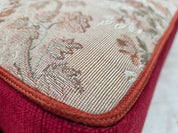 Danish_Spanish_Drop_Arm_Two-Seater_Sofa_in_Red_Velour_and_Jacquard_Fabric,_Denmark,_1970s