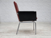 Arne_Vodder_Easy_Chair_for_Sibast_Møbler_in_Leather,_Chrome_and_Wood,_Denmark,_1970s