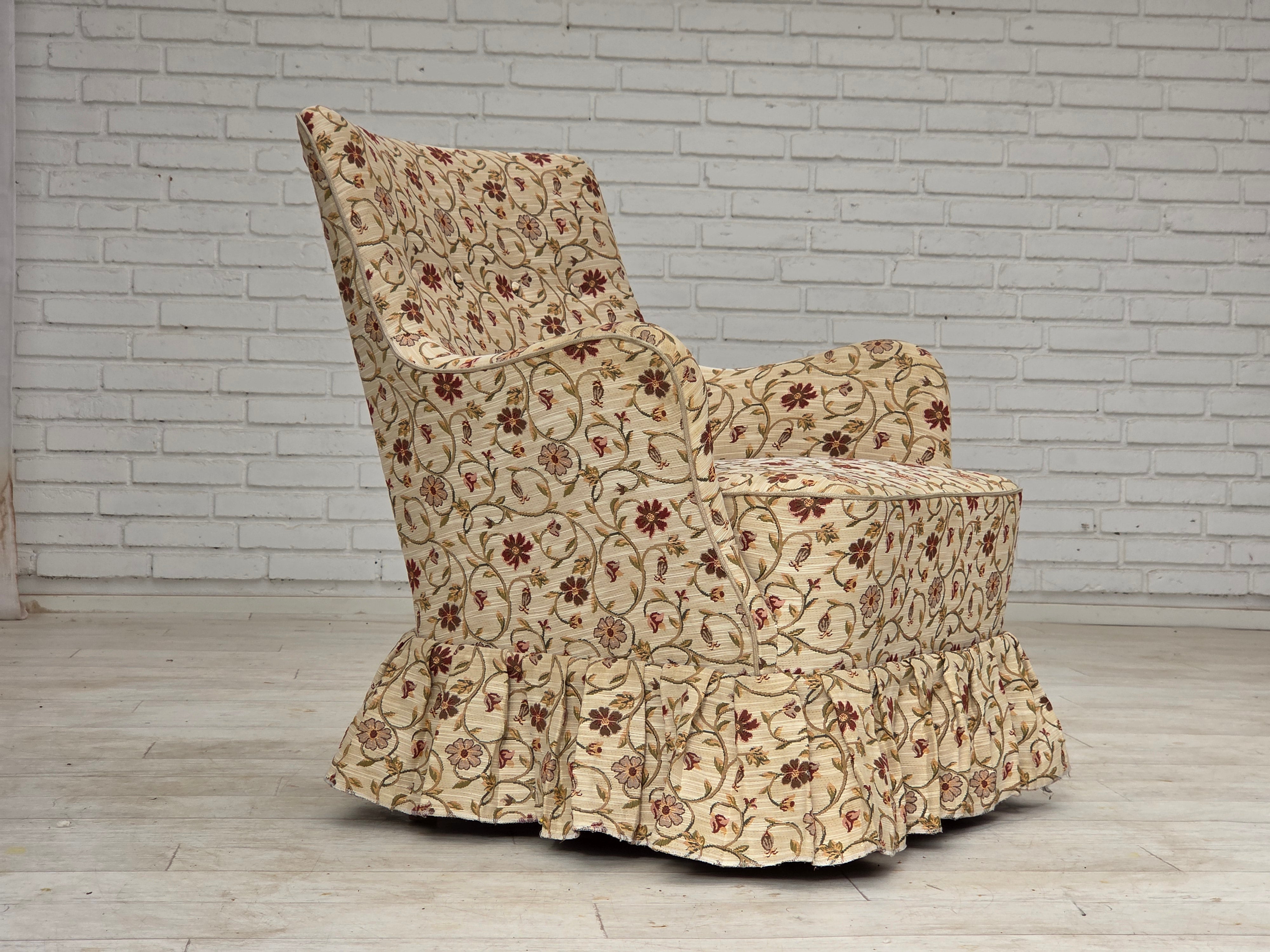 Danish_Mid-Century_Modern_Armchair_with_Original_Jacquard_Upholstery_and_Ash_Wood_Legs,_1970s