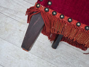 Danish_Armchair_in_Red_Velour_and_Ash_Wood_with_Reversible_Cushion,_Denmark,_1970s