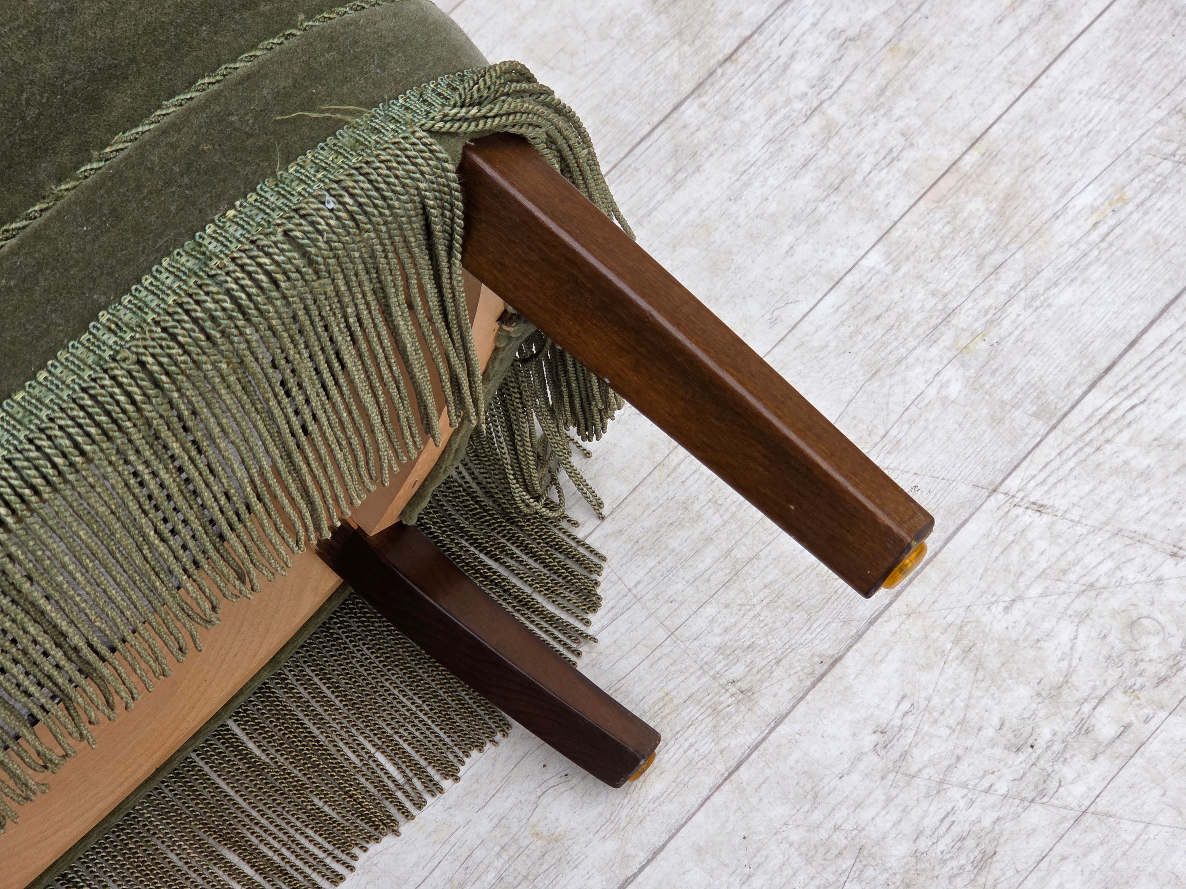 Danish_Lounge_Chair_in_Green_Velour,_Beech_Wood,_Denmark,_1970s
