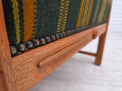 Danish_Oak_Lounge_Chair_in_Green_Wool,_Denmark,_1970s