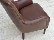 Danish_Brown_Leather_Lounge_Chair_with_Beech_Legs,_1970s