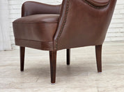 Danish_Brown_Leather_Lounge_Chair_with_Beech_Legs,_1970s