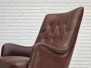 Danish_Brown_Leather_Lounge_Chair_with_Beech_Legs,_1970s