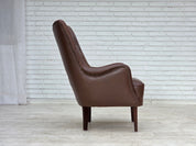 Danish_Brown_Leather_Lounge_Chair_with_Beech_Legs,_1970s