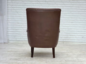 Danish_Brown_Leather_Lounge_Chair_with_Beech_Legs,_1970s