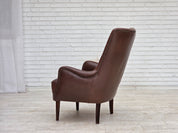 Danish_Brown_Leather_Lounge_Chair_with_Beech_Legs,_1970s