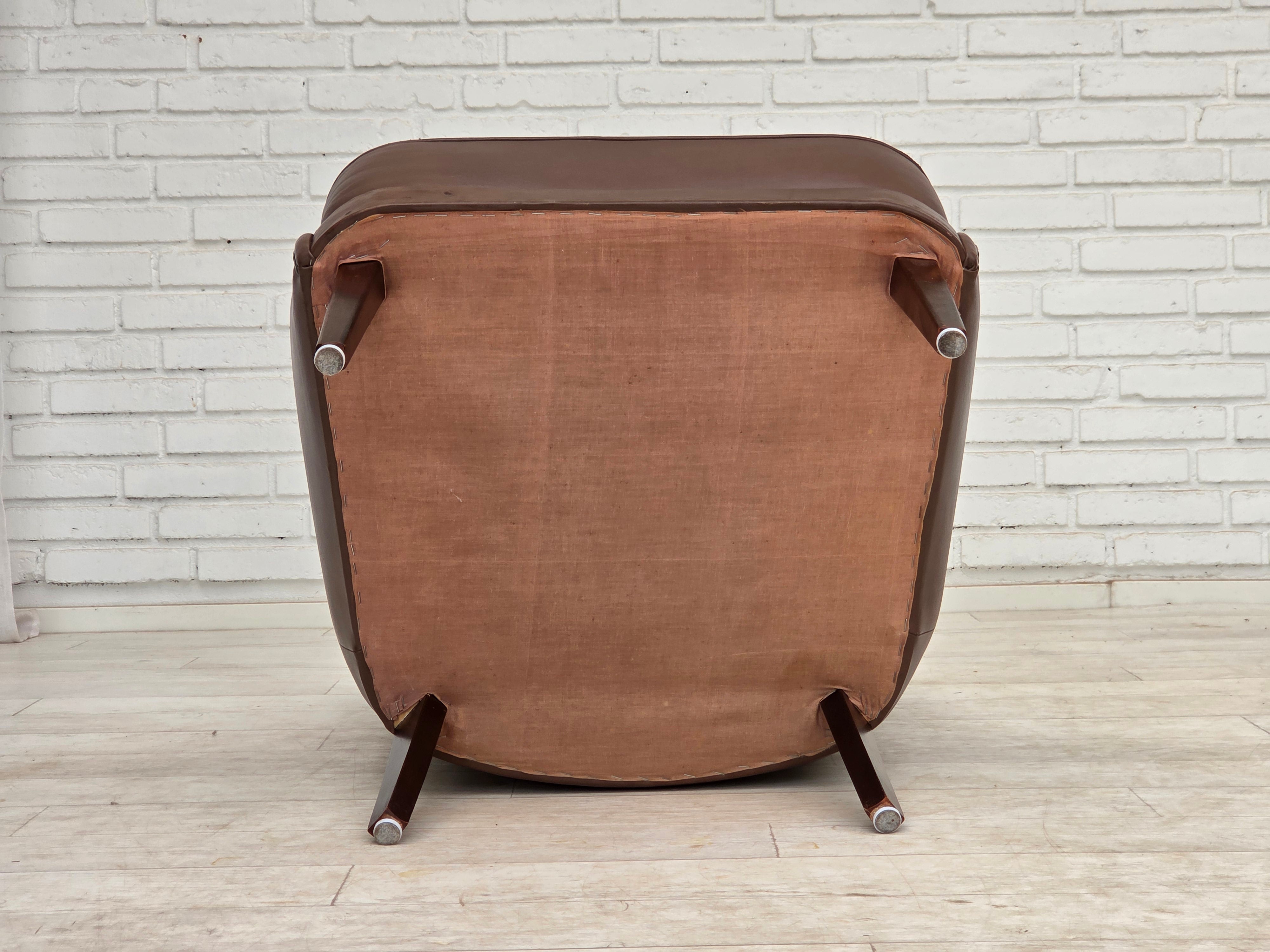 Danish_Brown_Leather_Lounge_Chair_with_Beech_Legs,_1970s
