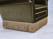 Danish_Lounge_Chair_in_Green_Velour,_Beech_Wood,_Denmark,_1970s