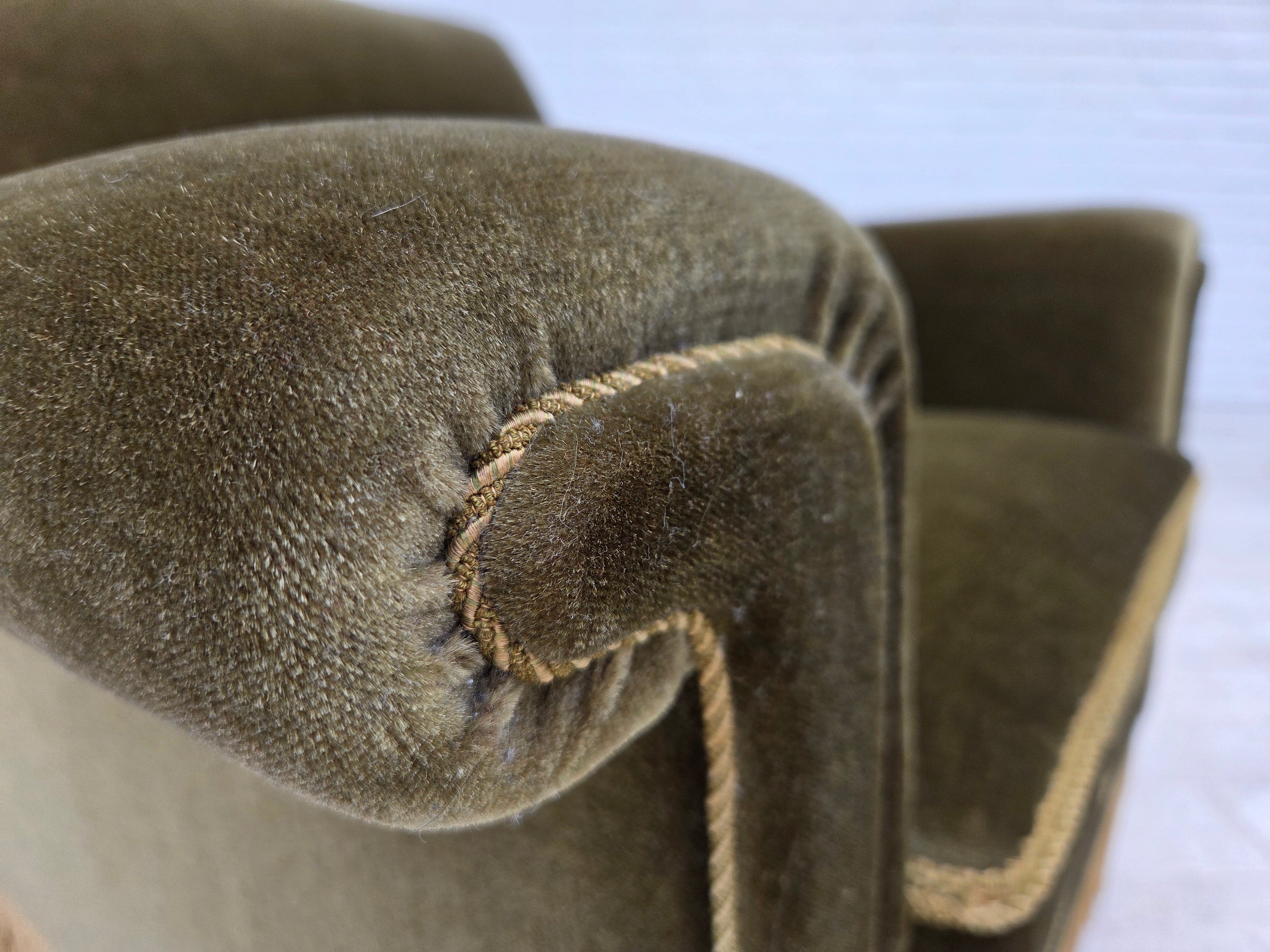 Danish_Lounge_Chair_in_Green_Velour,_Beech_Wood,_Denmark,_1970s